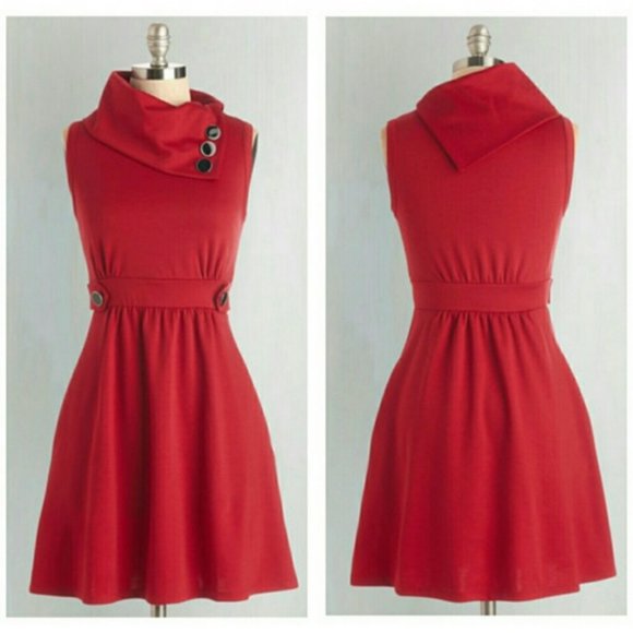 Modcloth Dresses & Skirts - MODCLOTH red Coach Tour dress